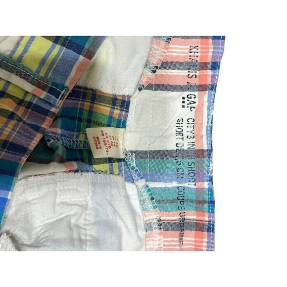 KHAKIS by GAP Multi-Color PLAID "CITY 3 Inch" Shorts Sz 10 4‎ Pockets - Picture 6 of 8